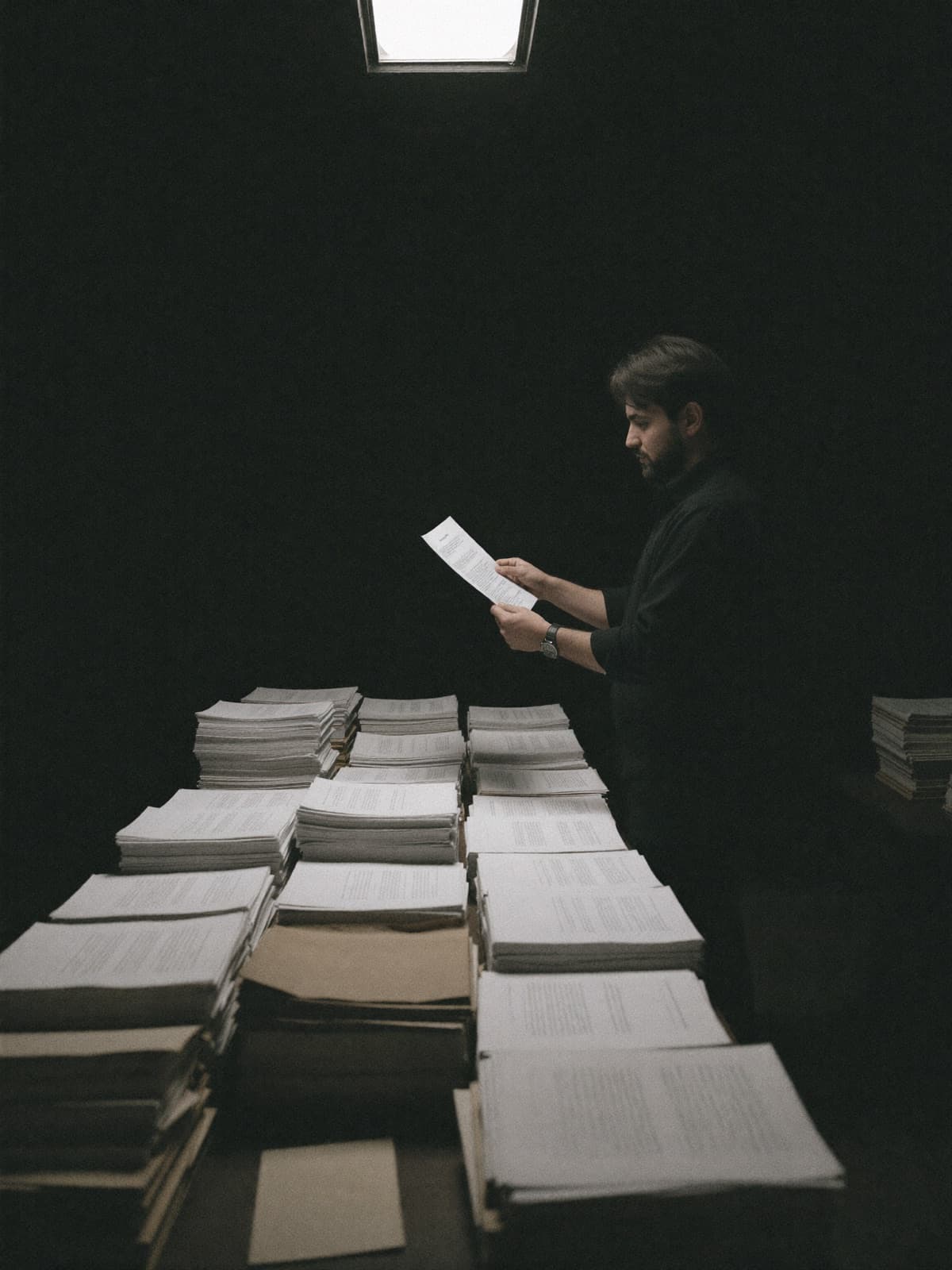 Noe Nei reviewing printed work