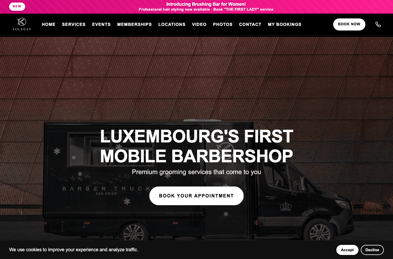 BarberTruck website screenshot