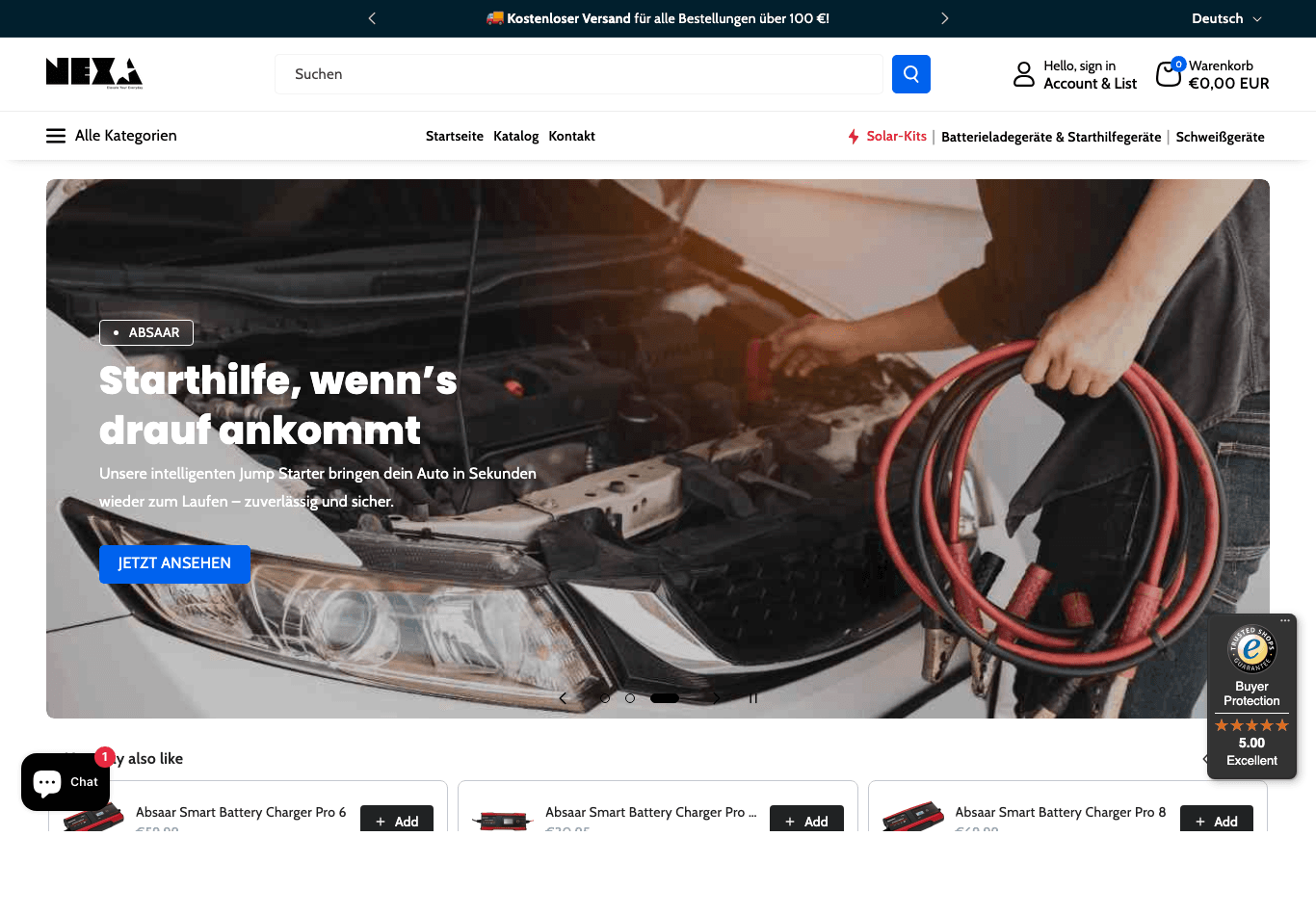 Nexa website screenshot
