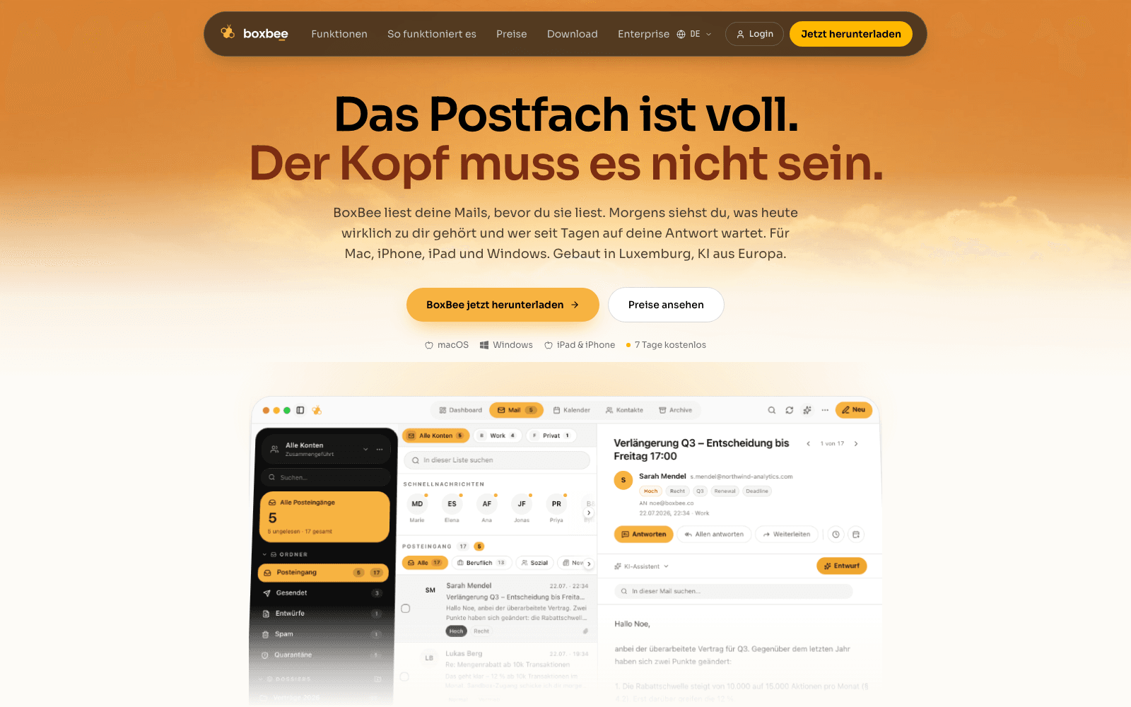 BoxBee website screenshot