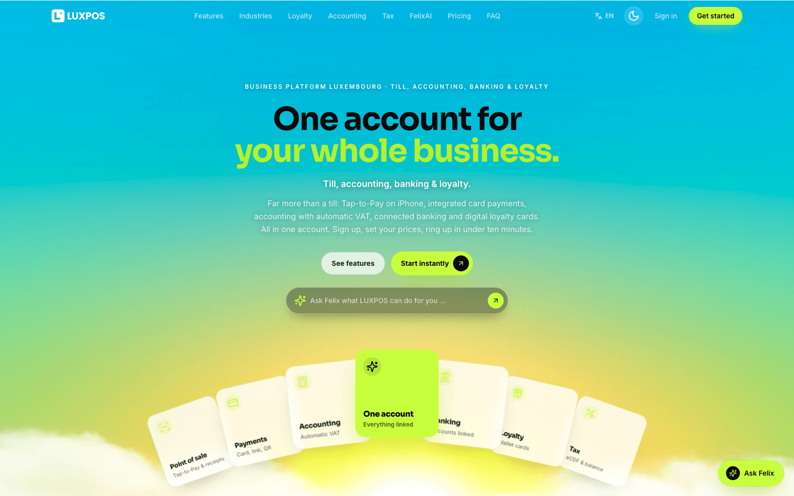 LUXPOS website screenshot